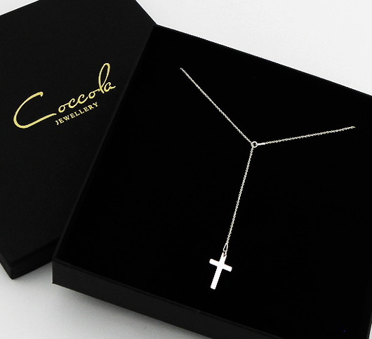 NASZYJNIK KRAWATKA Z KRZYŻYKIEM- SREBRO 925 Coccola JEWELLERY