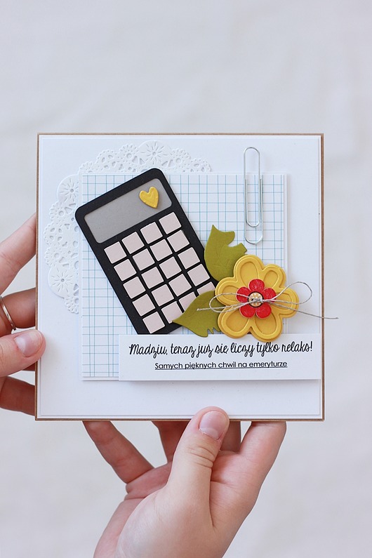 kartki scrapbooking Kartka dla księgowej/księgowego z okazji emerytury
