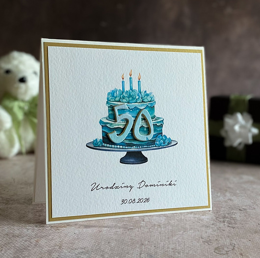 kartki scrapbooking Personalizowana kartka na 50 urodziny, BH 31b