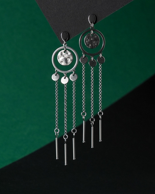 kolczyki - inne Długie fantazyjne kolczyki ze stali