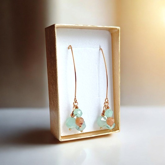 kolczyki z kamieniami Długie kolczyki : SPRING collection: JADEIT