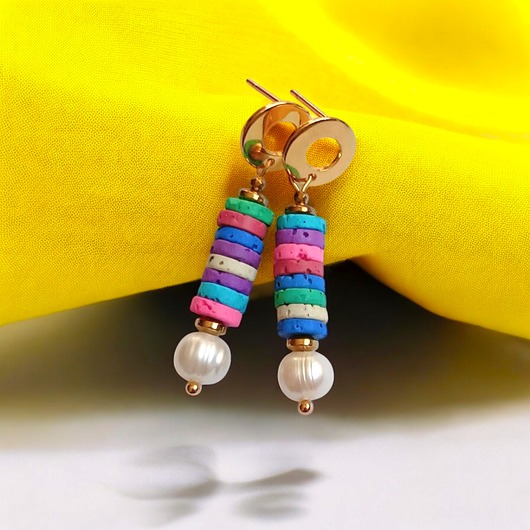 kolczyki z kamieniami Kolczyki SUMMER COLLECTION : sztyfty kółka