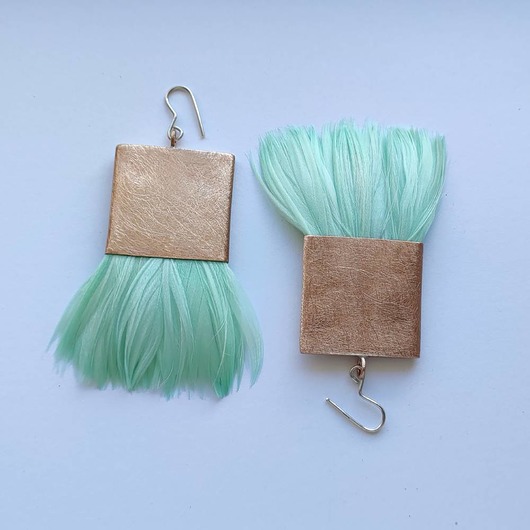 kolczyki z piórami PIÓRKO kolczyki