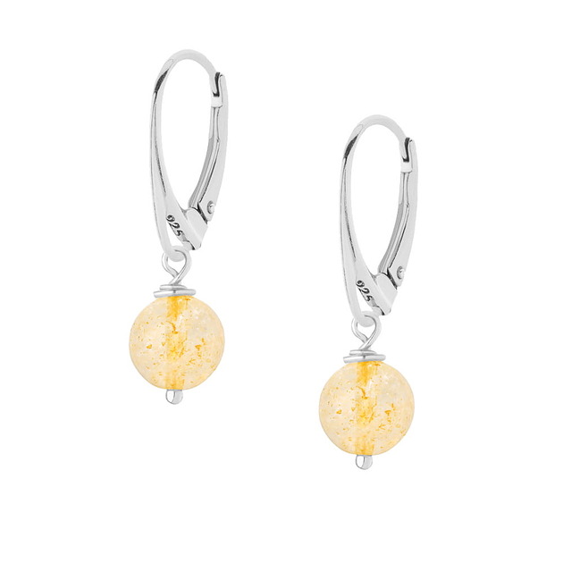 kolczyki srebrne Kolczyki srebrne z cytrynem