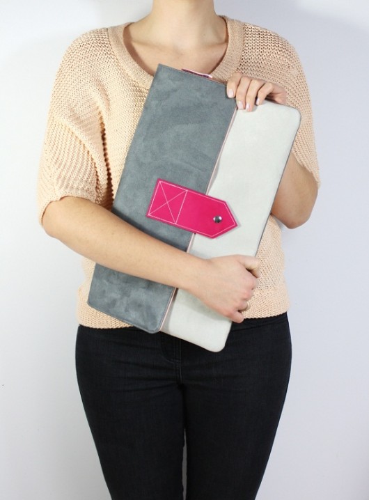 Kopertówka XLgrey & silvergrey & fuchsia Zuzia Górska