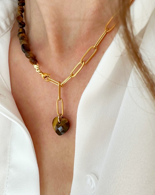 chokery Naszyjnik Choker Tygrysie Oko