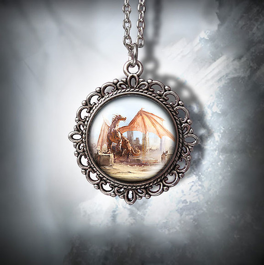 wisiory Medalion - Smok - romantyczny