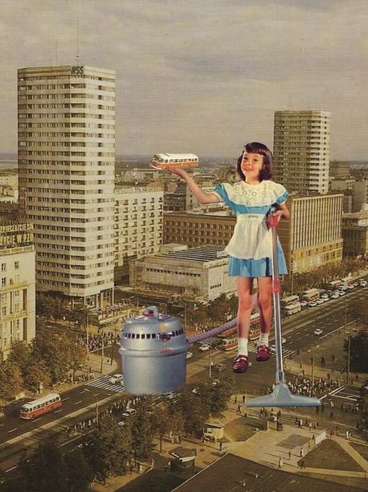 Plakat Sprzątanie Marszałkowskiej Kolaż  Magda Rzeźniczak