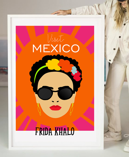 plakaty Plakat Frida pomarańczowa