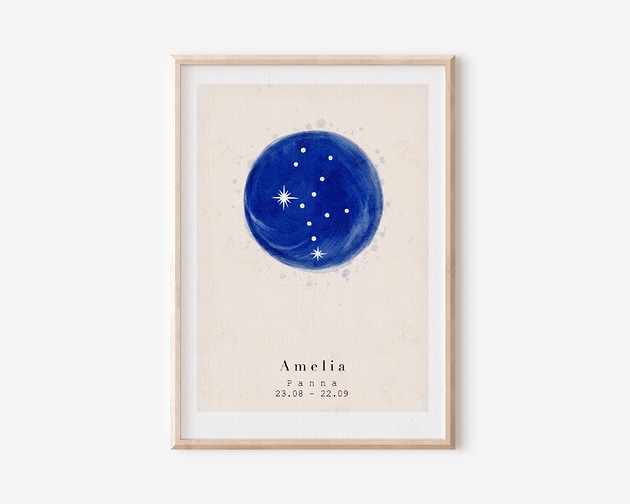 plakaty Plakat - Metryczka- Znak zodiaku  Panna/ Virgo