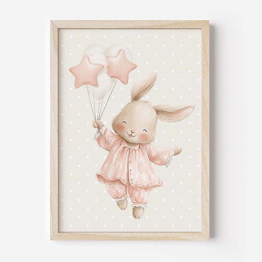 obrazy i plakaty do pokoju dziecięcego Plakat Na Ścianę Dla Dziewczynki Różowe króliczki nr. 6