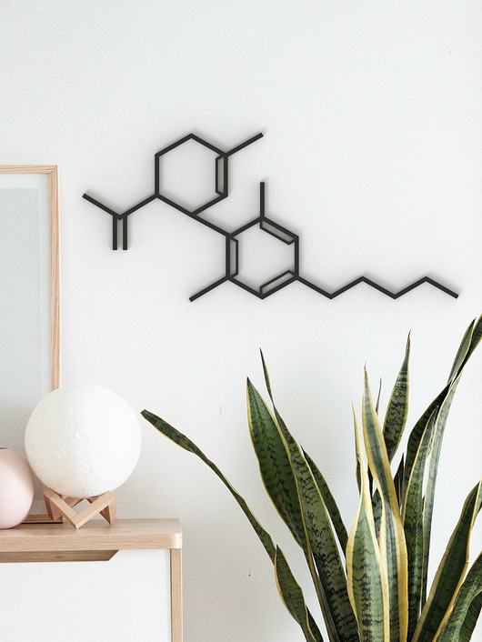 Ozdoby na ścianę CBD molekuły -3d artystyczna geometryczna dekoracja ścienna