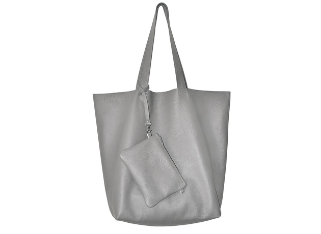 torby na ramię Skórzany worek na ramię szary XL