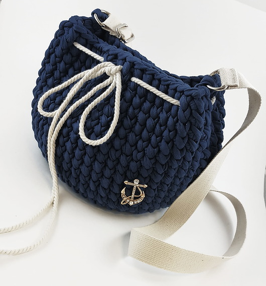 torby na ramię Torebka Peonia typu worek w marynarskim stylu