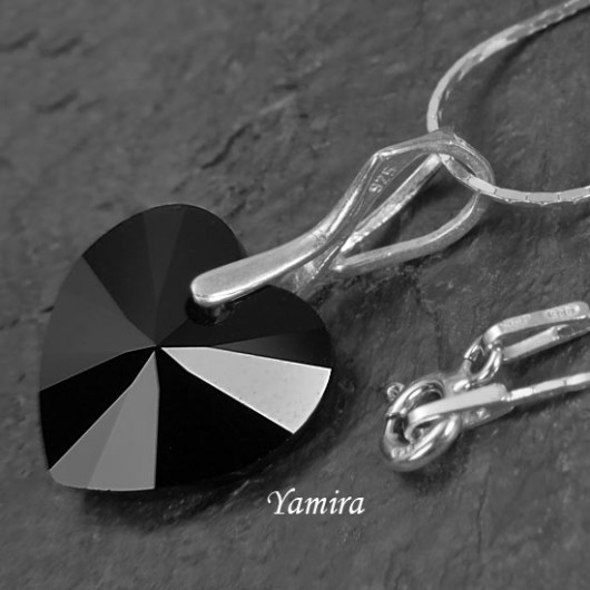 kryształ Swarovski Heart Jet - wisior yamira