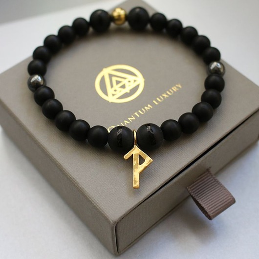 biżuteria męska Elegencka bransoleta Sigil pomyślności Tiwaz + Wunjo