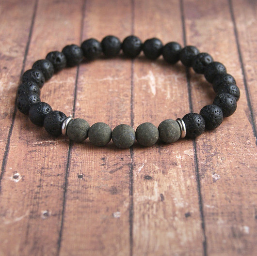 biżuteria męska Męska bransoletka :: PIRYT matowy & lawa