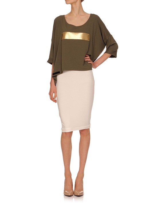 bluzki kimonowe damskie Bluzka khaki YY500087_RAL6007-1021