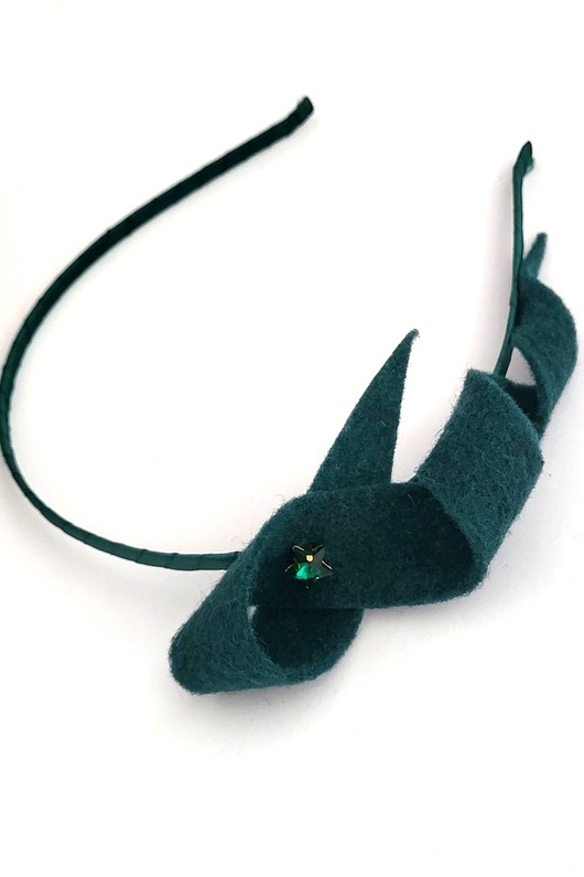 opaski do włosów MISTREL opaska filcowa zielona