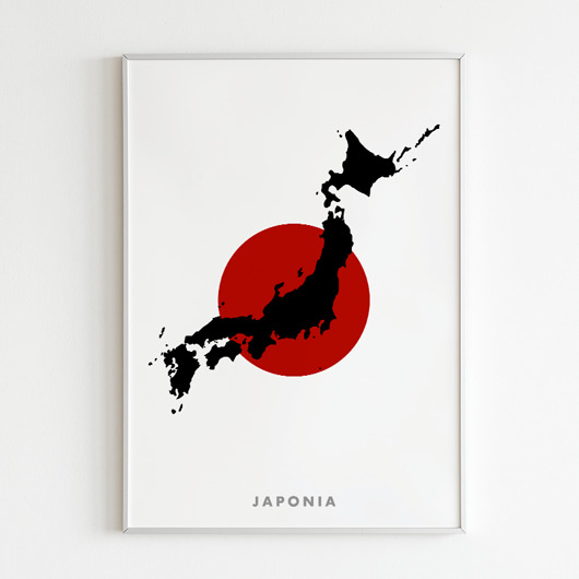 grafiki i ilustracje Mapa plakat - Japonia