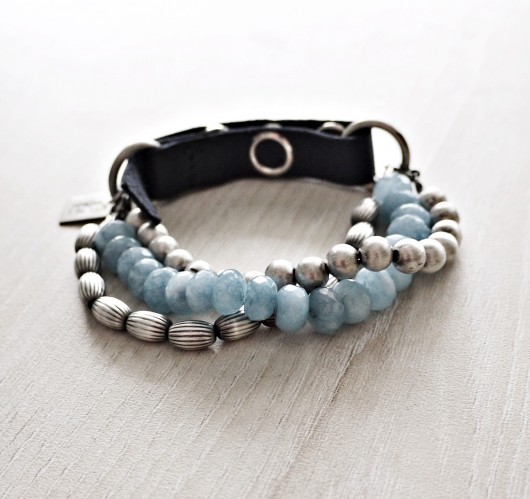 KSZU- Silver Stone & Leather [pr925] KSZU Jewelry