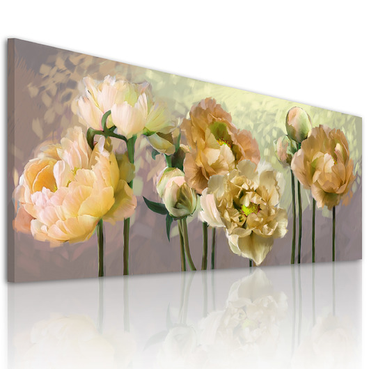 OBRAZ NA PŁÓTNIE - ŻÓŁTE PIWONIE 150x60cm LUdesign gallery