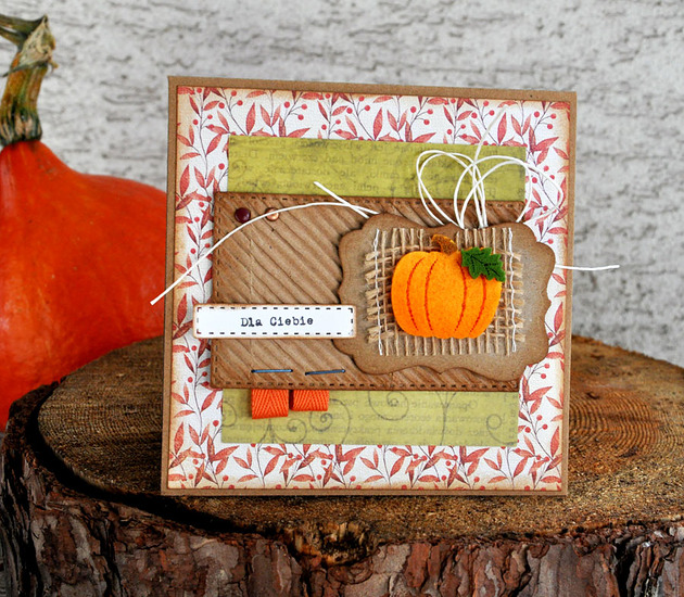 kartki scrapbooking Jesienna kartka okolicznościowa