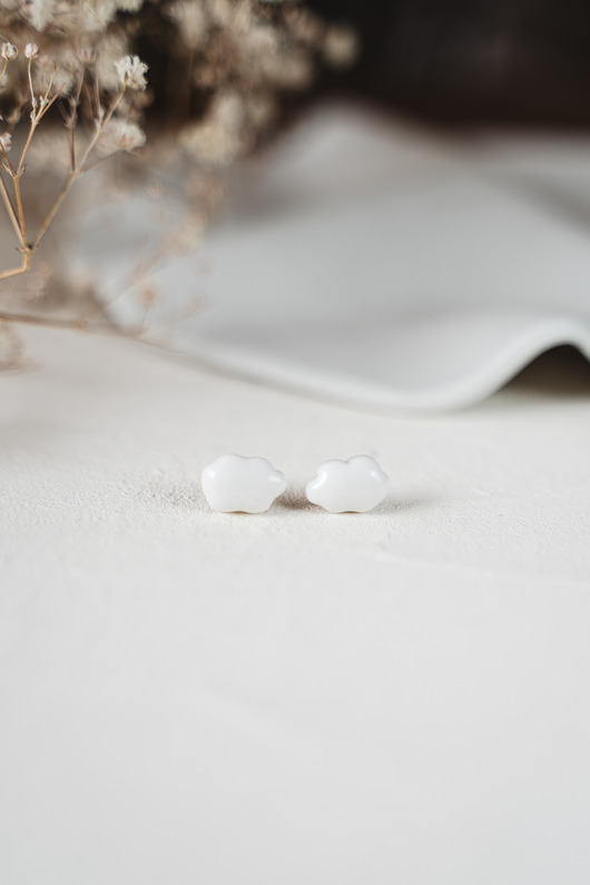 kolczyki ceramiczne Kolczyki porcelanowe CLOUD
