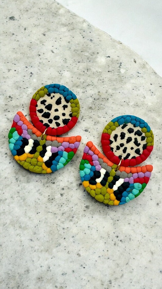 kolczyki z masy plastycznej Kolczyki Sioux