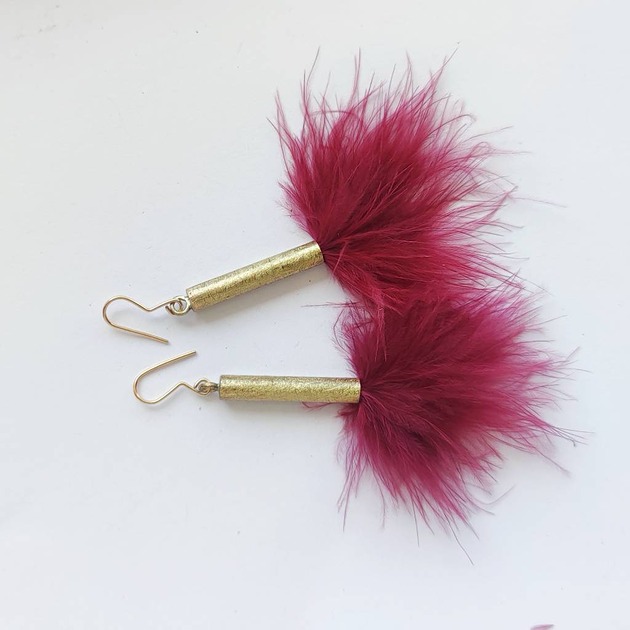 kolczyki z piórami PIÓRKO kolczyki