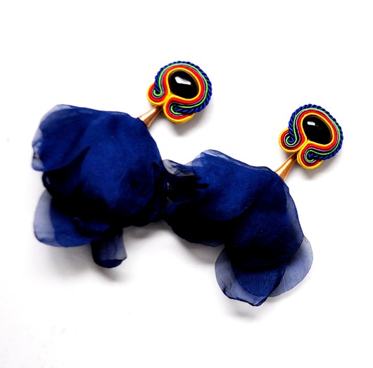 kolczyki soutache Sutaszowe kolczyki GRANATE