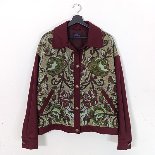 kurtki damskie Kurtka  z wzorzystej narzuty z PRL-u