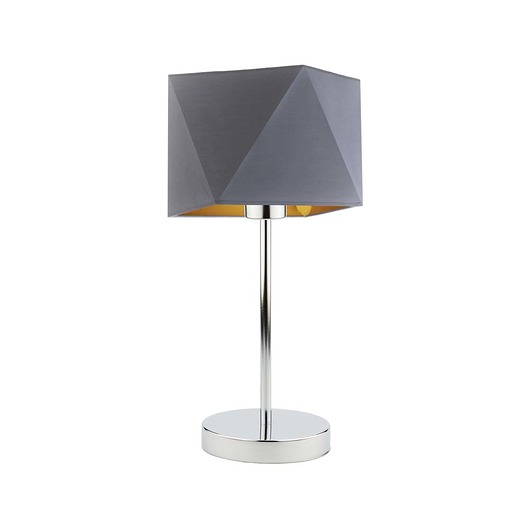 lampy stołowe Chromowana lampka nocna w stylu glamour z abażurem WUHU GOLD