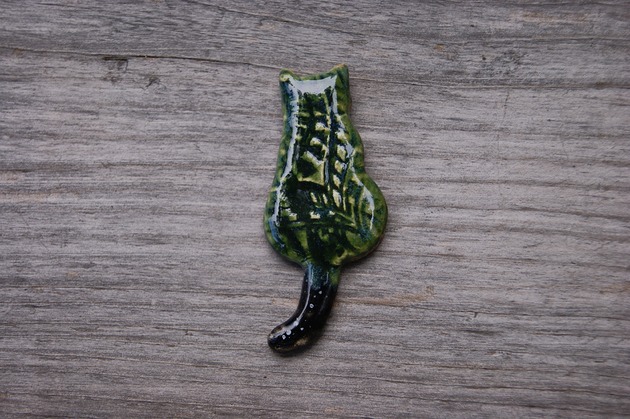 magnesy Ceramiczny magnes kot zielony