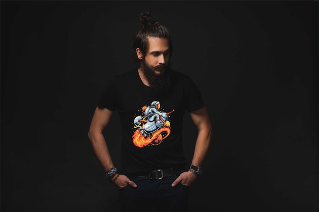 Koszulka organiczna z nadrukiem Space expedition ART ORGANIC