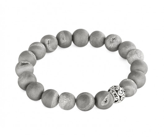 Agate druzy with bead. Lavoga