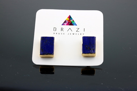 BRAZI EARRINGS Lapis Lazuli Brazi Druse Jewelry