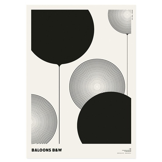 plakaty Plakat abstrakcyjny, abstrakcja, geometria - Balony B&W