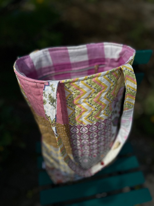 torby na ramię Torba shopperka patchworkowa różowa