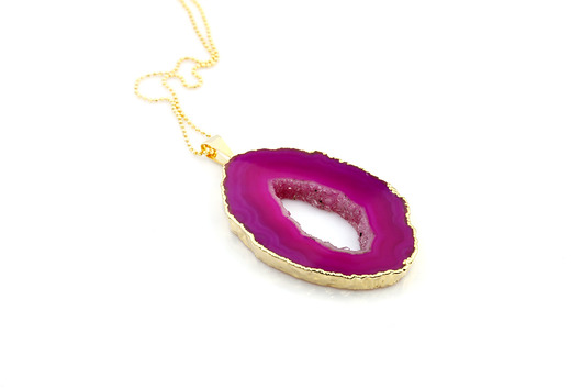 Brazi Colare Plaster Geody Agatu Róż złoto Brazi Druse Jewelry