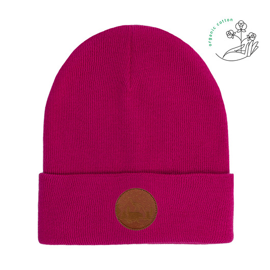czapki damskie Czapka beanie z bawełny organicznej różowa