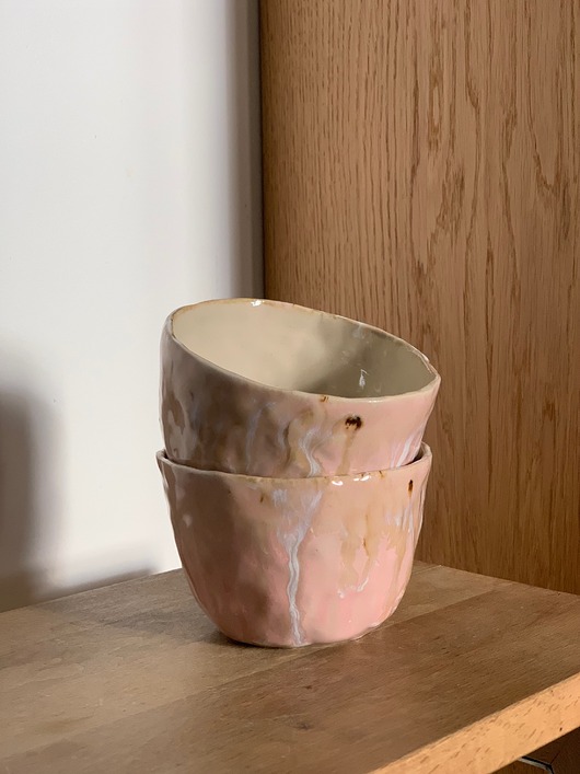 kubki i filiżanki Zestaw 2 Ceramicznych Czarek Pink Leopard 260 ml