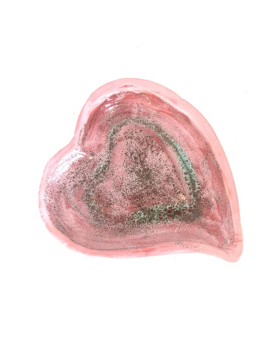 mydelniczki Mydelniczka, akcesoria do łazienki, ceramiczna, serca, różowy