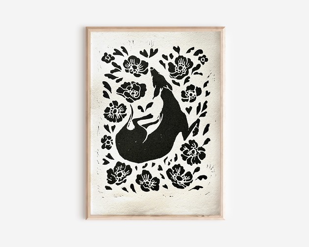 grafiki i ilustracje Linoryt -  Chart w kwiatkach
