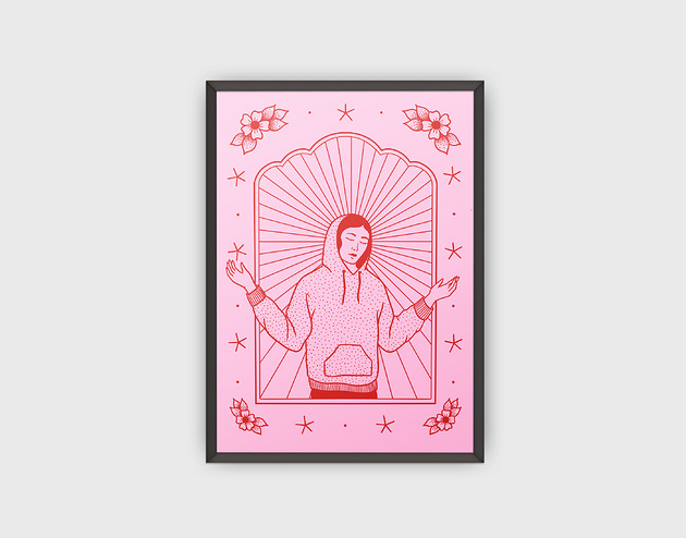 grafiki i ilustracje Plakat Modern Mary in Pink