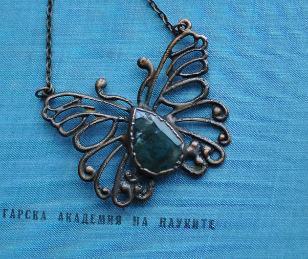 motyl, miedziany naszyjnik zamówienie MARIAELA