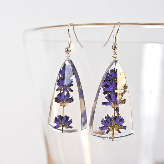 Kolczyki z lawendą w żywicy So Jewelry