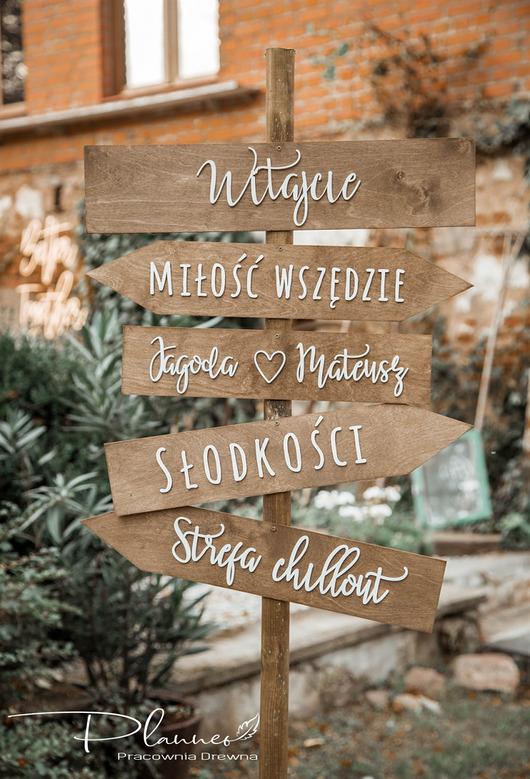 Ślub - inne Zestaw drogowskazów serce