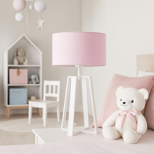 lampy stołowe Duża lampa stołowa do pokoju dziecka THOR KIDS z pastelowym abażurem