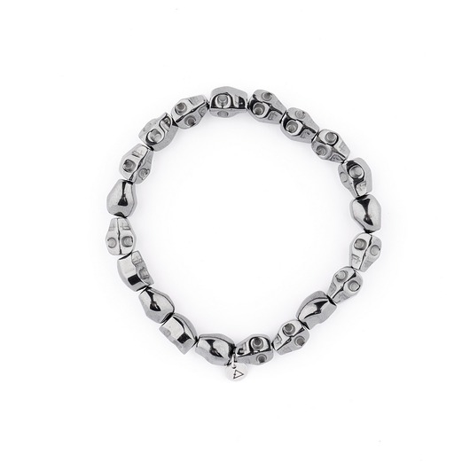 biżuteria męska Męska bransoletka grafitowe małe czachy - wojownik